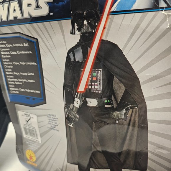 New Kid Child Star Wars Darth Vader Black Costume Mask Large 12 -14 Rubies 8-10 - Picture 14 of 14